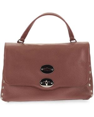 Zanellato Postina Daily Small Hammered-Leather Tote Bag - Purple