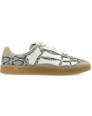 Amiri Bone-Detail Snakeskin-Effect Trainers - Green