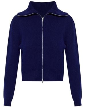 Jil Sander Cárdigan Con Cuello Ancho - Azul