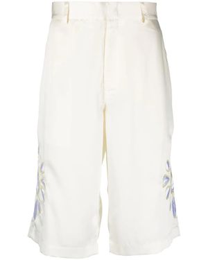 Bluemarble Embroidered Satin Shorts - White