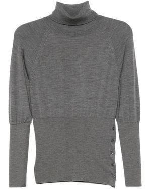 Simone Rocha Fitted High-Neck Top - Grey