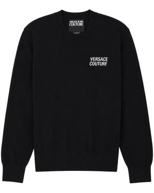 Versace Jeans Couture Logo-Patch Jumper - Black