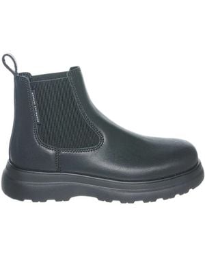 ARMANI EXCHANGE Leather Ankle Boots - Blue