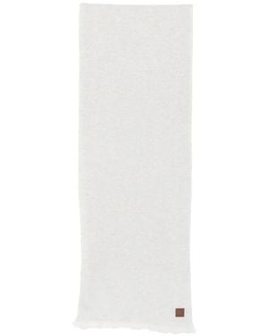 Eleventy Herringbone-Pattern Scarf - White
