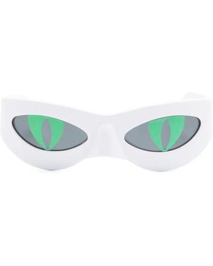 Charles Jeffrey Neko Rectangle-Frame Sunglasses - Green