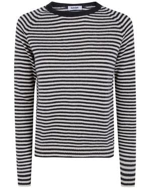 Base London Striped Cashmere Jumper - Blue