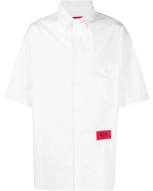 424 Camicia Con Tasca Con Patta - Bianco