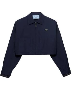 Prada Poplin Blouson Jacket - Blue
