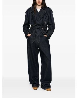 Emporio Armani Belted Denim Jacket - Blue