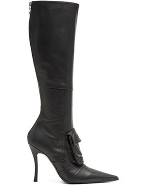 DIESEL D-Venus Pocket Leather Knee-High Boots - Black