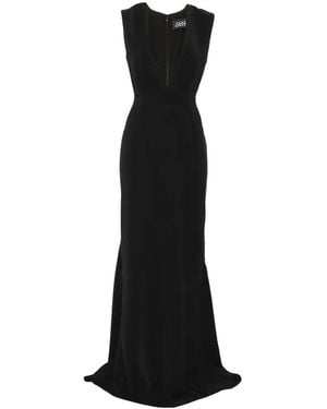 Solace London Althea Plunging V-Neck Sleeveless Maxi Dress - Black