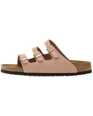 Birkenstock Florida Fresh Nubuck Leather Sandals - Brown