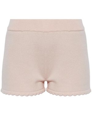 Posse Maisie Scalloped Wool Shorts - Pink