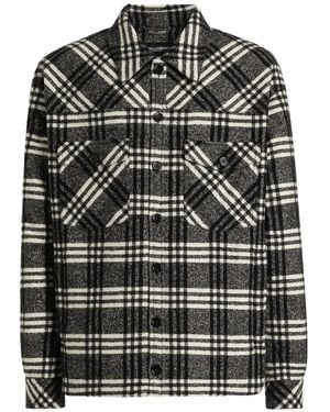Dolce & Gabbana Check-Pattern Wool-Blend Shirt Jacket - Black