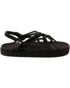 Nomadic State Of Mind Rope-Woven Flat Sandals - Black