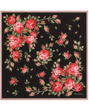 Dolce & Gabbana Floral-Print Scarf - Red