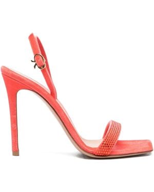 Gianvito Rossi 105Mm Crystal-Embellished Slingback Sandals - Pink