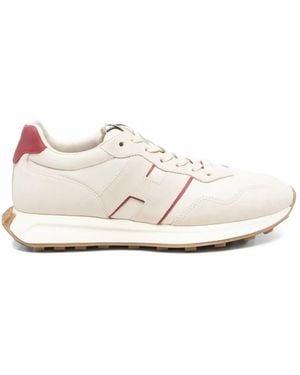 Hogan Logo-Patch Paneled Sneakers - White