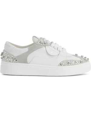 Giuseppe Zanotti Gz94 Bead-Rhinestone Sneakers - White