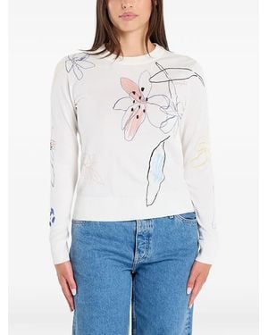 Desigual Jersey Con Estampado Floral - Blanco