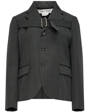 Comme des Garçons Buckle-Collar Tailored Blazer - Black
