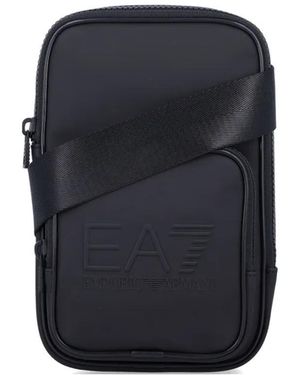 EA7 Logo-Embossed Shoulder Bag - Blue