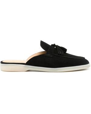 SCAROSSO Lucrezia Suede Mules - Black