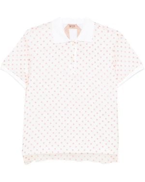 N°21 Polka Dot Polo Shirt - White