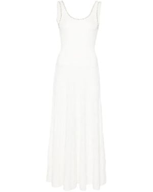 Sandro Vestido De Punto Con Cuentas - Blanco