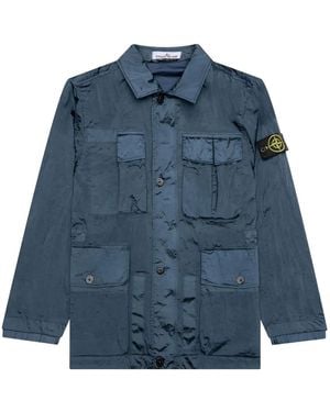 Stone Island Chaqueta con distintivo Compass - Azul