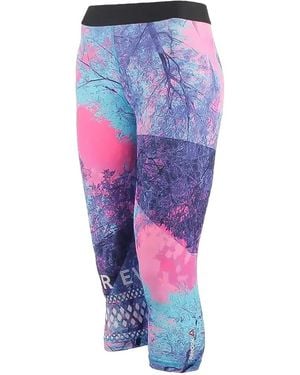 Reebok One Series Crossfit Tree-Print Cropped Leggings - Blue