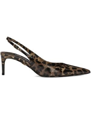 Dolce & Gabbana レオパード スリングバック パンプス - ブラウン