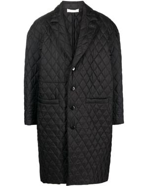 Random Identities Diamond-Quilted Single-Breasted Coat - Black