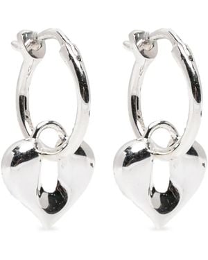 Missoma Molten Heart-Charm Hoop Earrings - White