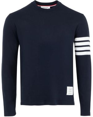 Thom Browne Langarmshirt Mit Streifen - Blau