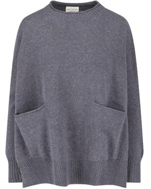 Ma'ry'ya Side-Slit Pocket-Detail Sweater - Grey
