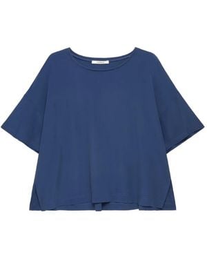 Maliparmi Flounce-Back Crepe T-Shirt - Blue