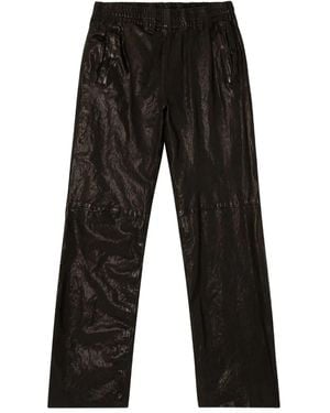 DIESEL P-Bru Leather Trousers - Black
