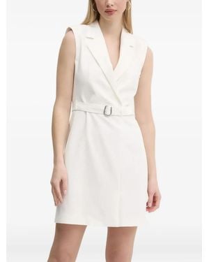 HUGO Sleeveless Belted Blazer Mini Dress - White