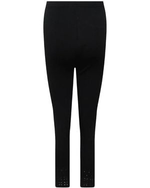 Ulla Johnson Eyelet-Knit Trousers - Black