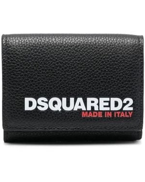 DSquared² Logo-Print Wallet - Black