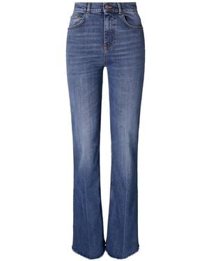 Tory Burch Frayed Bootcut Jeans - Blue