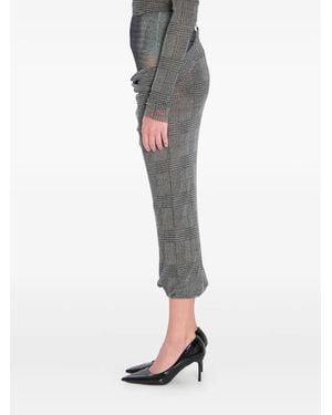 Jean Paul Gaultier Body Shadow Checked Midi Skirt - Grey