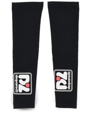 DSquared² Logo-Print Arm Warmers - Black