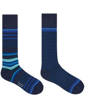 Paul Smith Striped Socks - Blue