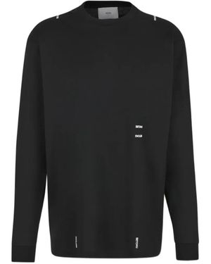 Setchu Langarmshirt Mit Rundem Ausschnitt - Schwarz