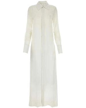 Ami Paris Chalk Crepe Shirt Dress - White