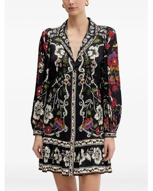 FARM Rio Rococo Flowers Mini Dress - Black