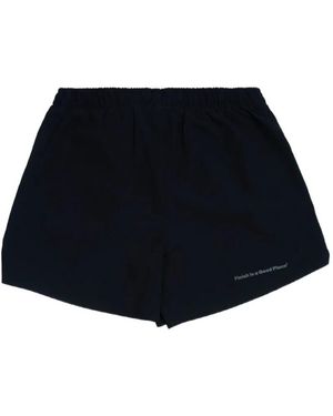 UNNA Tempo Logo-Patch Shorts - Blue