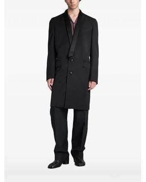 Maison Margiela Manteau Four-Stitch À Revers Satinés - Noir